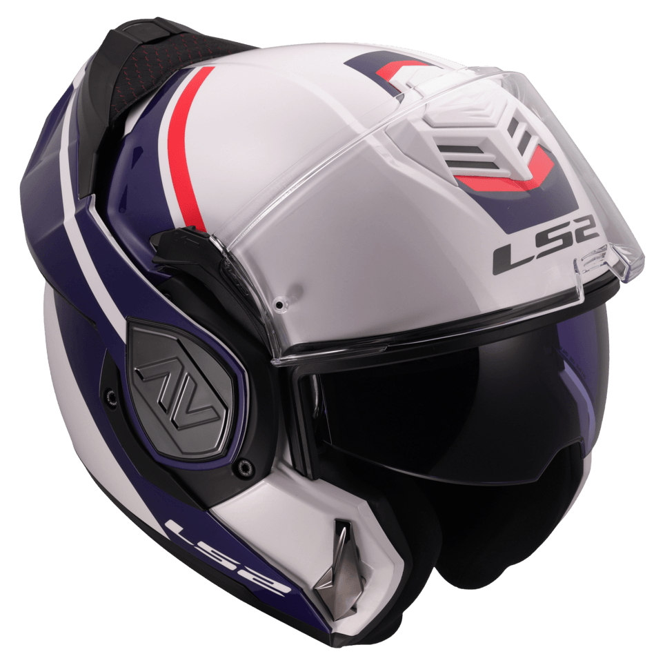 Casco LS2 906 Advant Swipe Blanco / Azul / Brillo